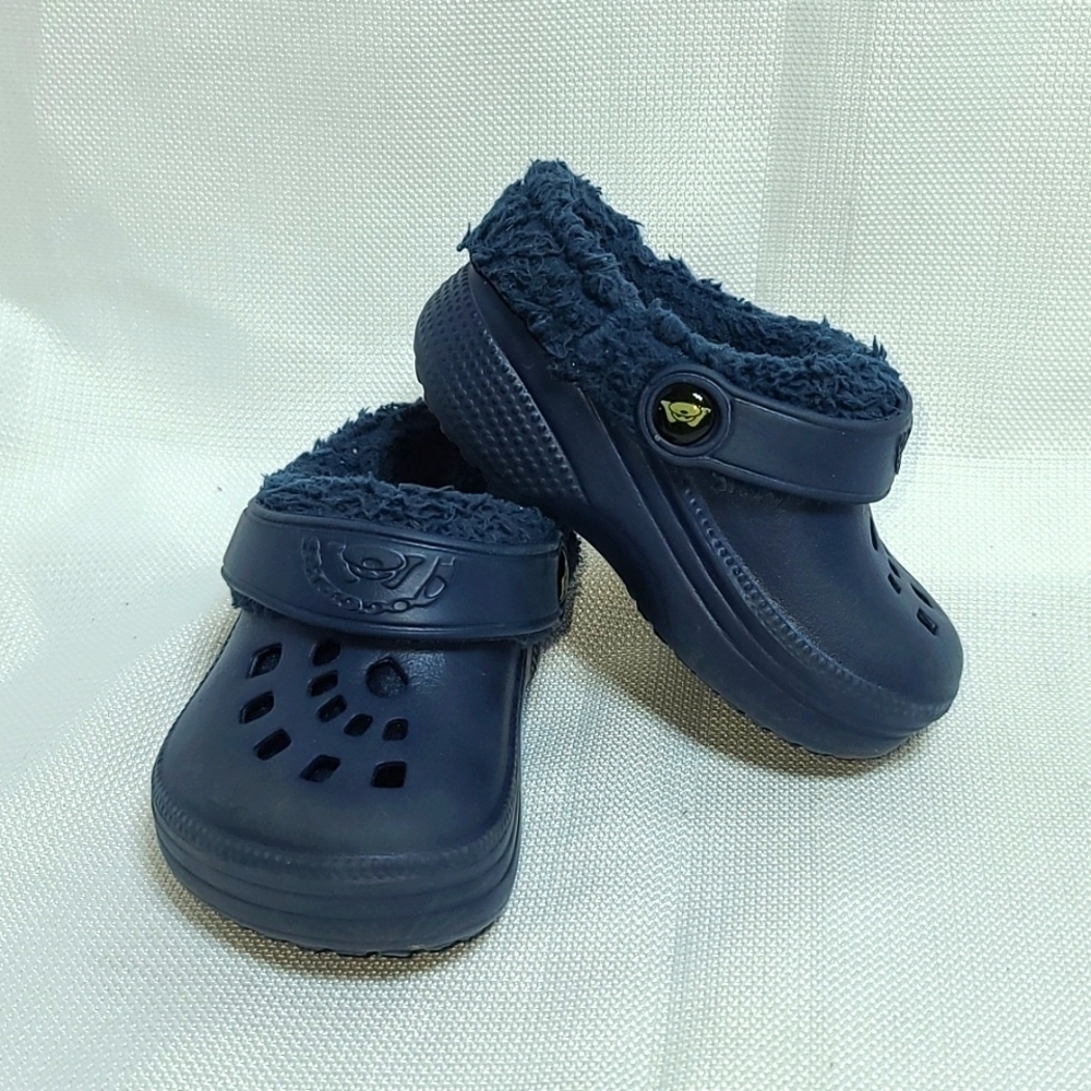 Doggers Toddler Boys Fleece Lined Slip-on Rubber Clogs Navy Size Toddler 13 GUC